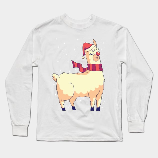 Christmas Alpaca Long Sleeve T-Shirt by MajorCompany